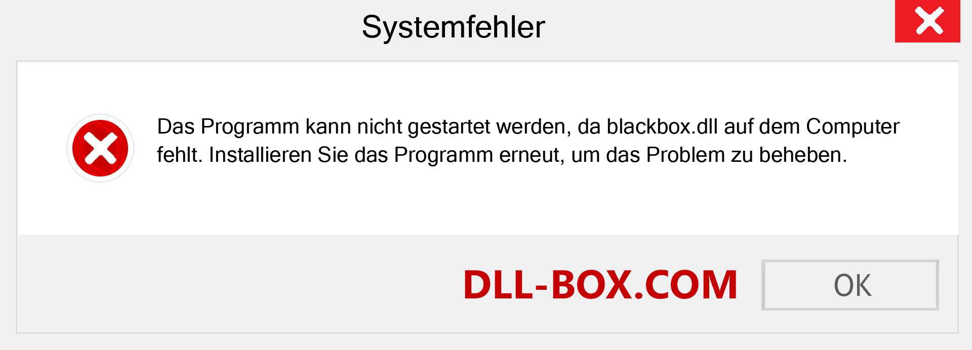 blackbox.dll-Datei fehlt?. Download für Windows 7, 8, 10 - Fix blackbox dll Missing Error unter Windows, Fotos, Bildern