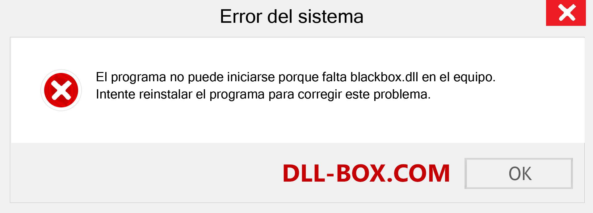 ¿Falta el archivo blackbox.dll ?. Descargar para Windows 7, 8, 10 - Corregir blackbox dll Missing Error en Windows, fotos, imágenes